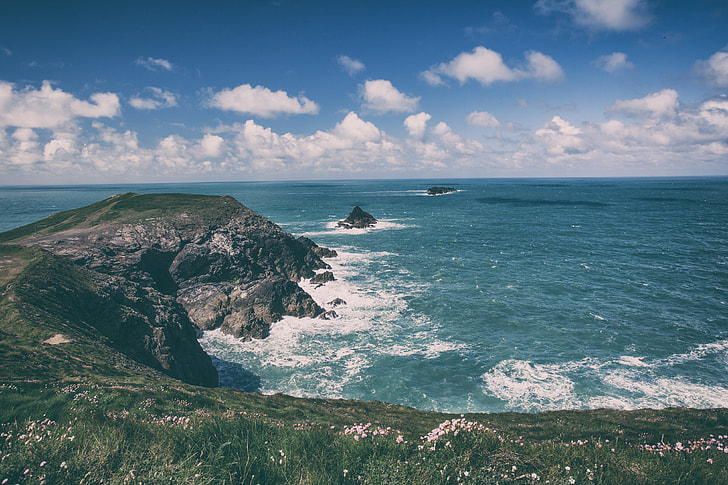 Seascape shot taken on the coastline of Cornwall in the South of England