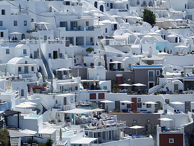 white painted houses