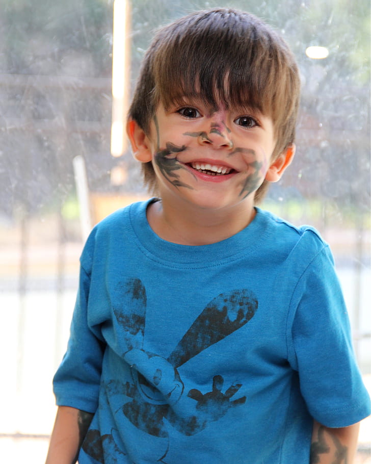 photo of boy with face paint