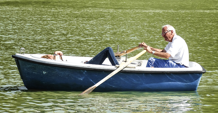 two person on punt boat