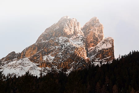 Brown Massive Snow Coated Mountain in Landscape Photography