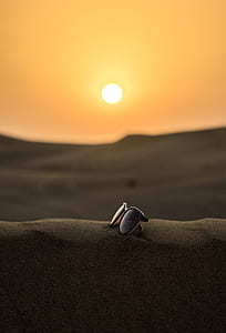 Wayfarer Sunglasses on Sand Tilt Shift Lens Photography