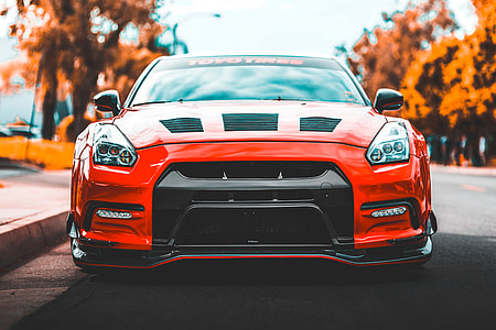 red Nissan GT-R