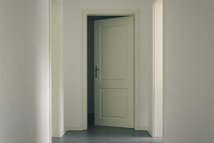 open white wooden 2-panel door