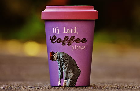 Oh Lord Coffee Please Purple and Pink Cup
