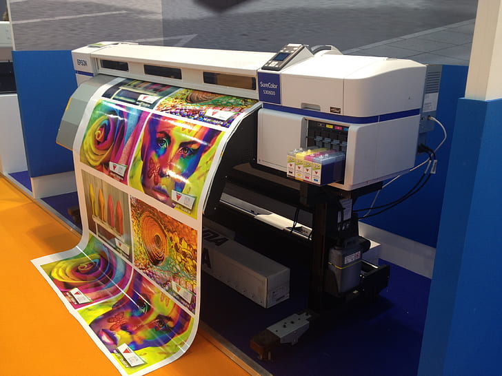 colored printer printing photos