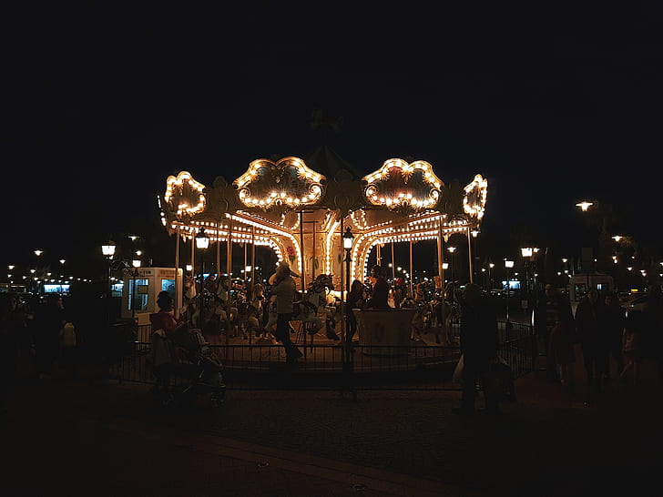Photo of Carnival Horse Carousel at Night
