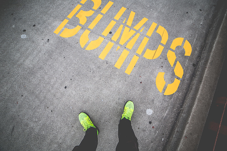 BUMPS Yellow Sidewalk Road Marking