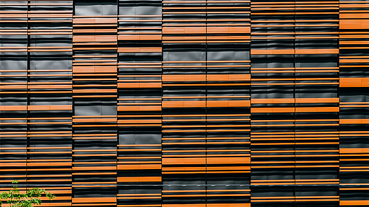 close-up photo of orange blinds