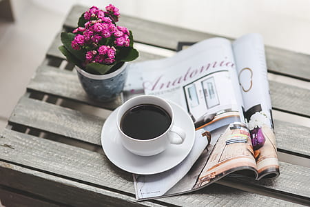 Coffee & magazine
