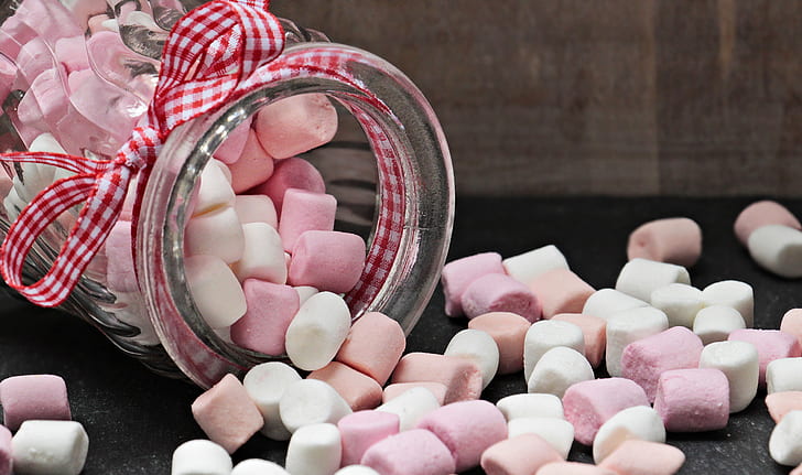 pink and white marshmallow lot
