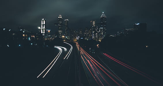 timelapse photography of city lights