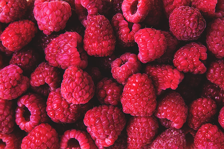 Closeup shot of fresh raspberries
