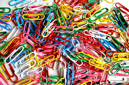 assorted-color paper clips