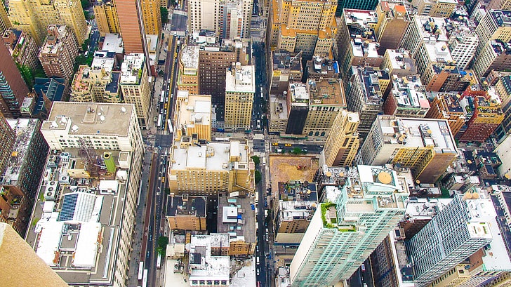 top view of buildings