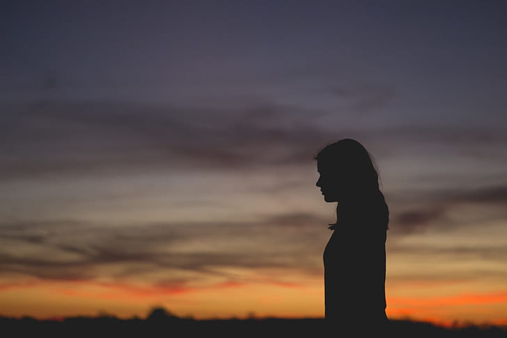 silhouette photo of a girl