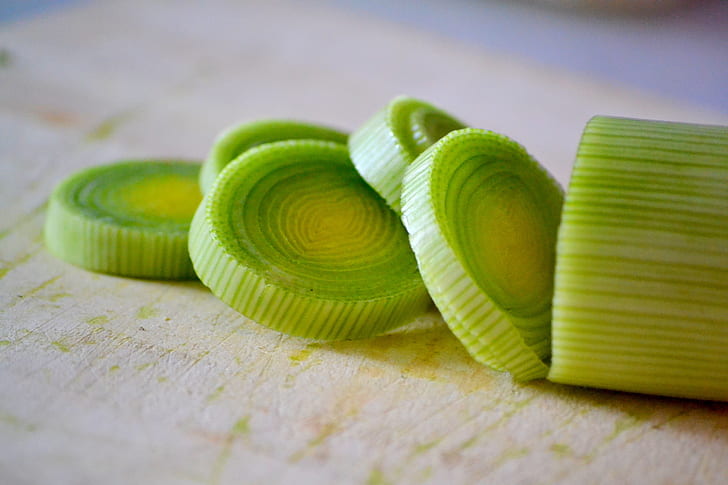 green sliced vegetable