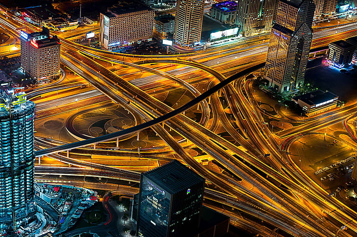 time lapse photography of high ways