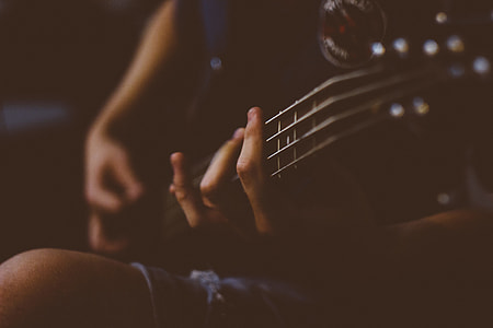 Closeup Playing Guitar