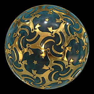 blue and brown ball