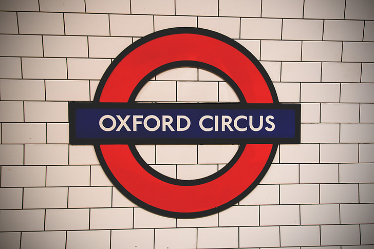 The red London Underground sign captured at Oxford Circus station with a Canon 6D