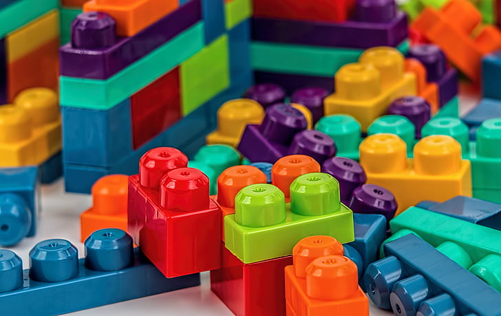 assorted plastic block toys