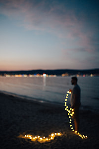 Fairy lights at the beach in Bulgaria