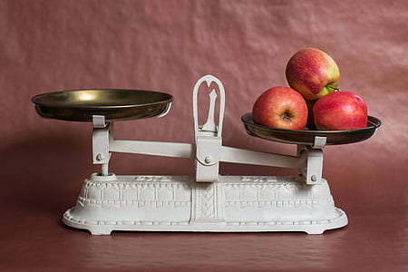 white steel balancing scale