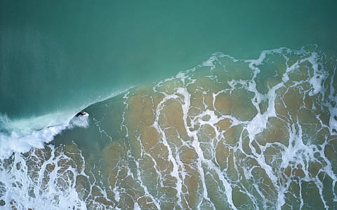 aerial view of seawave