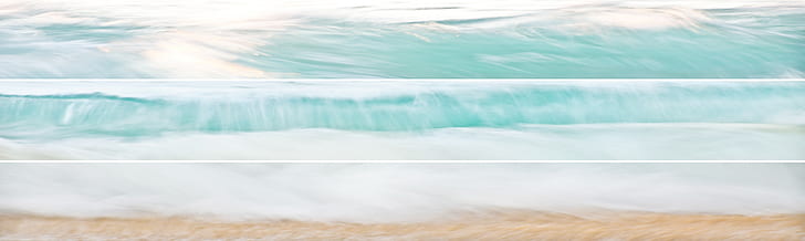 panoramic shot of waves on seashore