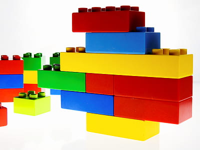 assorted-color building block lot