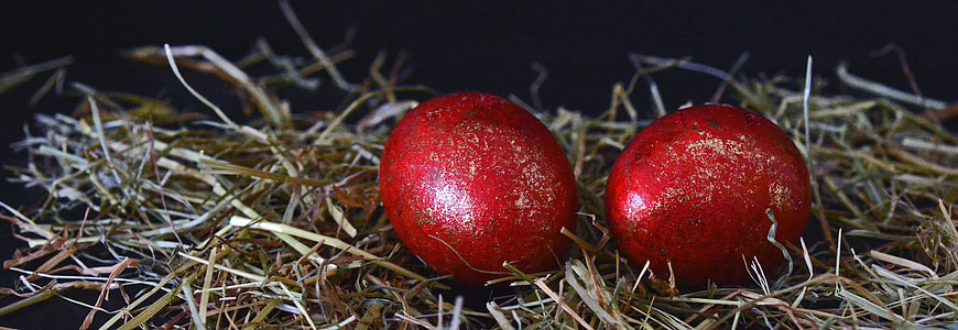two red eggs
