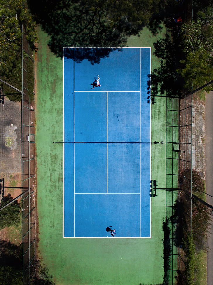 aerial photography of tennis coart