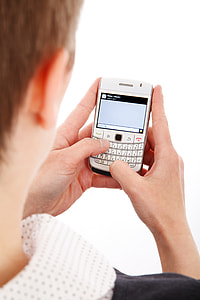 silver QWERTY pad phone