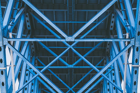 blue metal roof frame