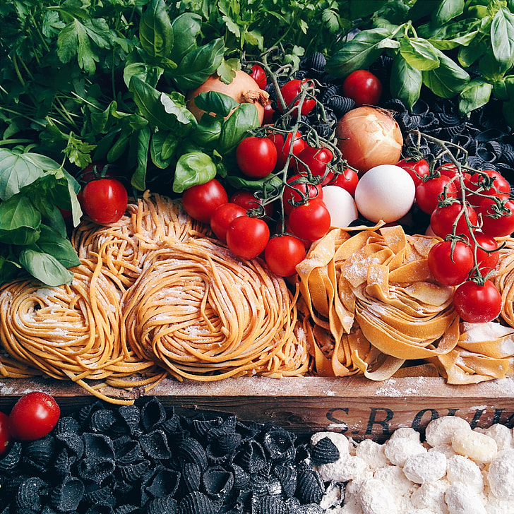 Amazing colorful Italian cuisine ingredients