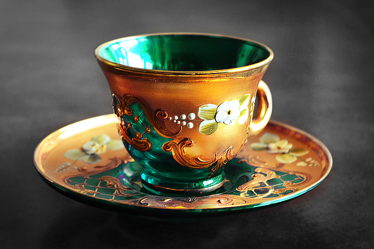 Closeup shot of an ornamental tea cup