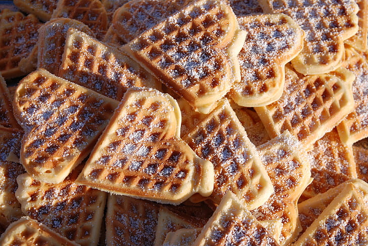 heart-shaped waffles