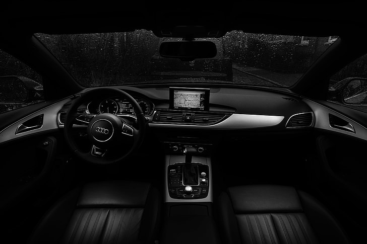 Interior of black car