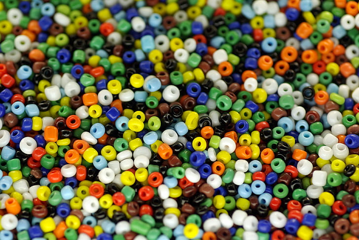 unused plastic beads