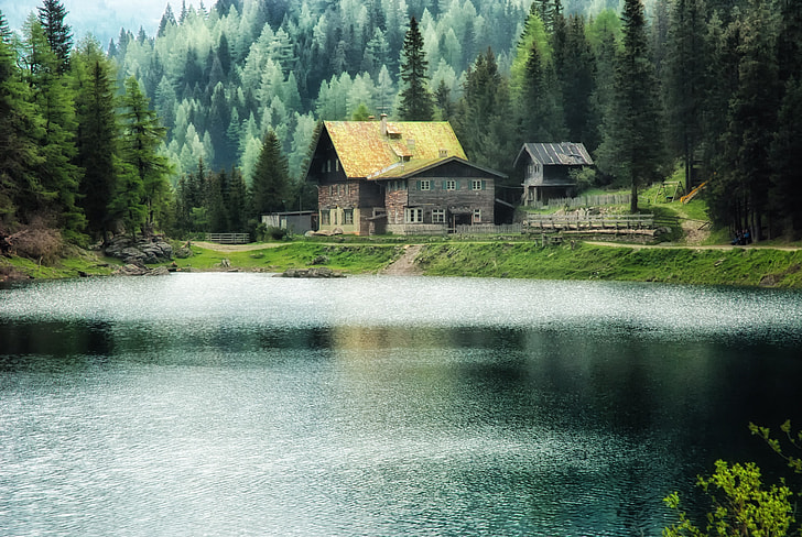 house near lake