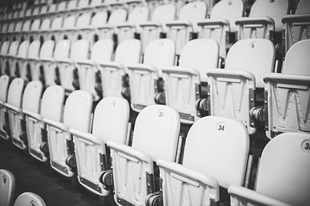 Numbered Stadium Seats in Black and White