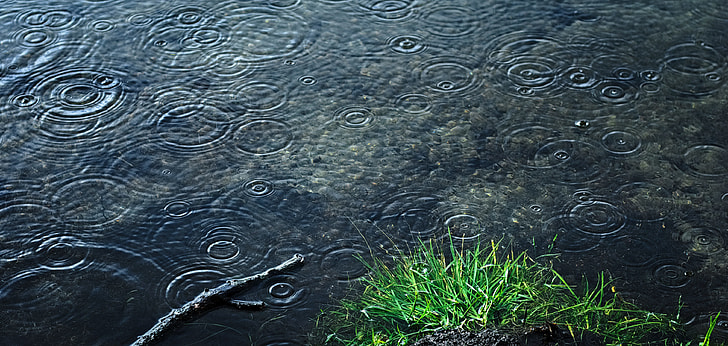 photo of body of water with droplets
