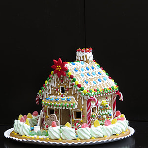 multicolored house cake