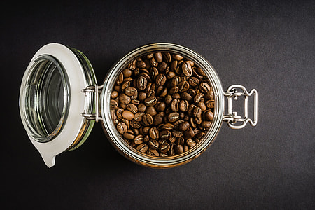 Coffee beans in jar