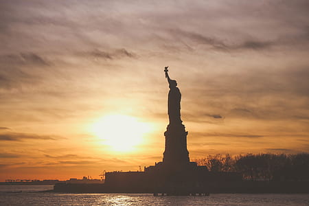 Statue of Liberty, New York during golden hour