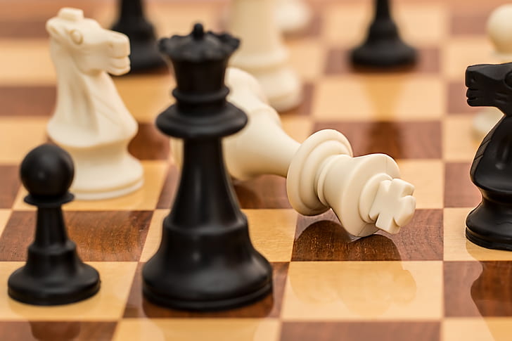 Closeup Black chess king background 3d illustration. Stock Photo