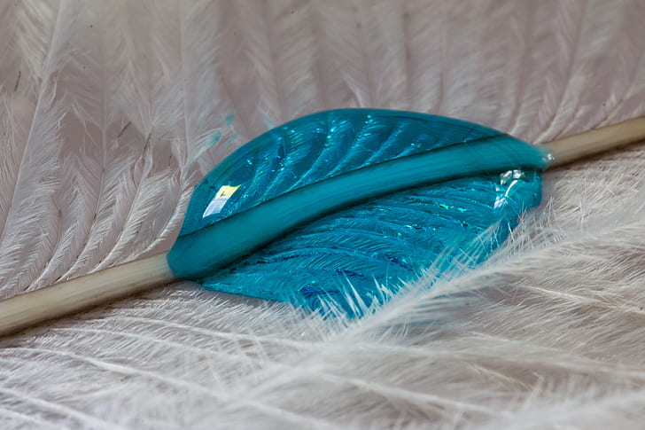 close photo of white feather