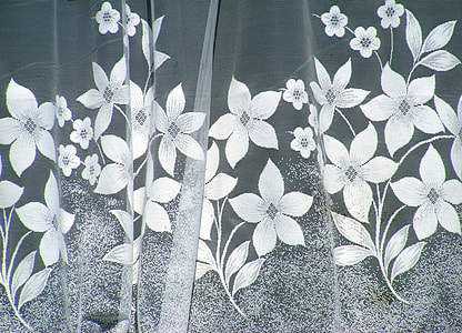 white floral mosquito net