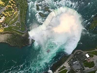 aerial photo of Naigara falls